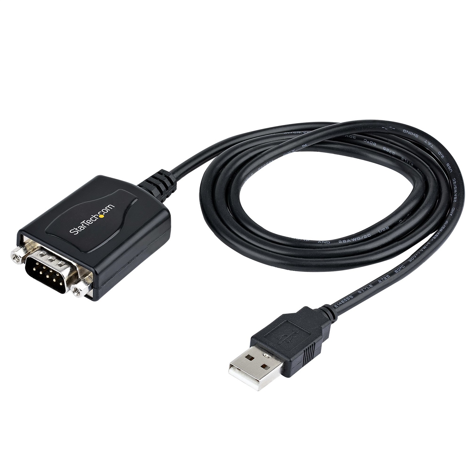 StarTech.com Cavo Adattatore USB a Seriale 1 m - Convertitore USB RS232/DB9 Maschio con Porta COM Retention - Chipset Prolific - Nero