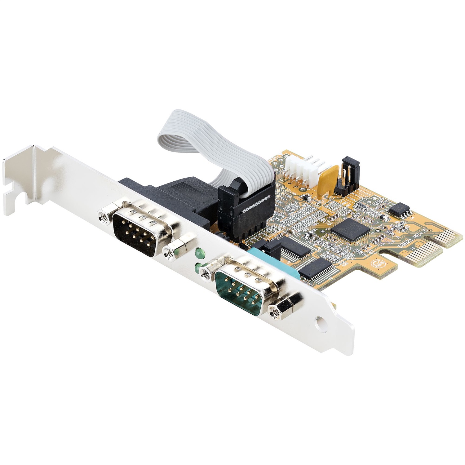 StarTech.com Scheda seriale PCI Express a 2 porte RS232 (DB9) con 16C1050 UART, staffe standard o a basso profilo, ritenzione COM, compatibile con Windows e Linux