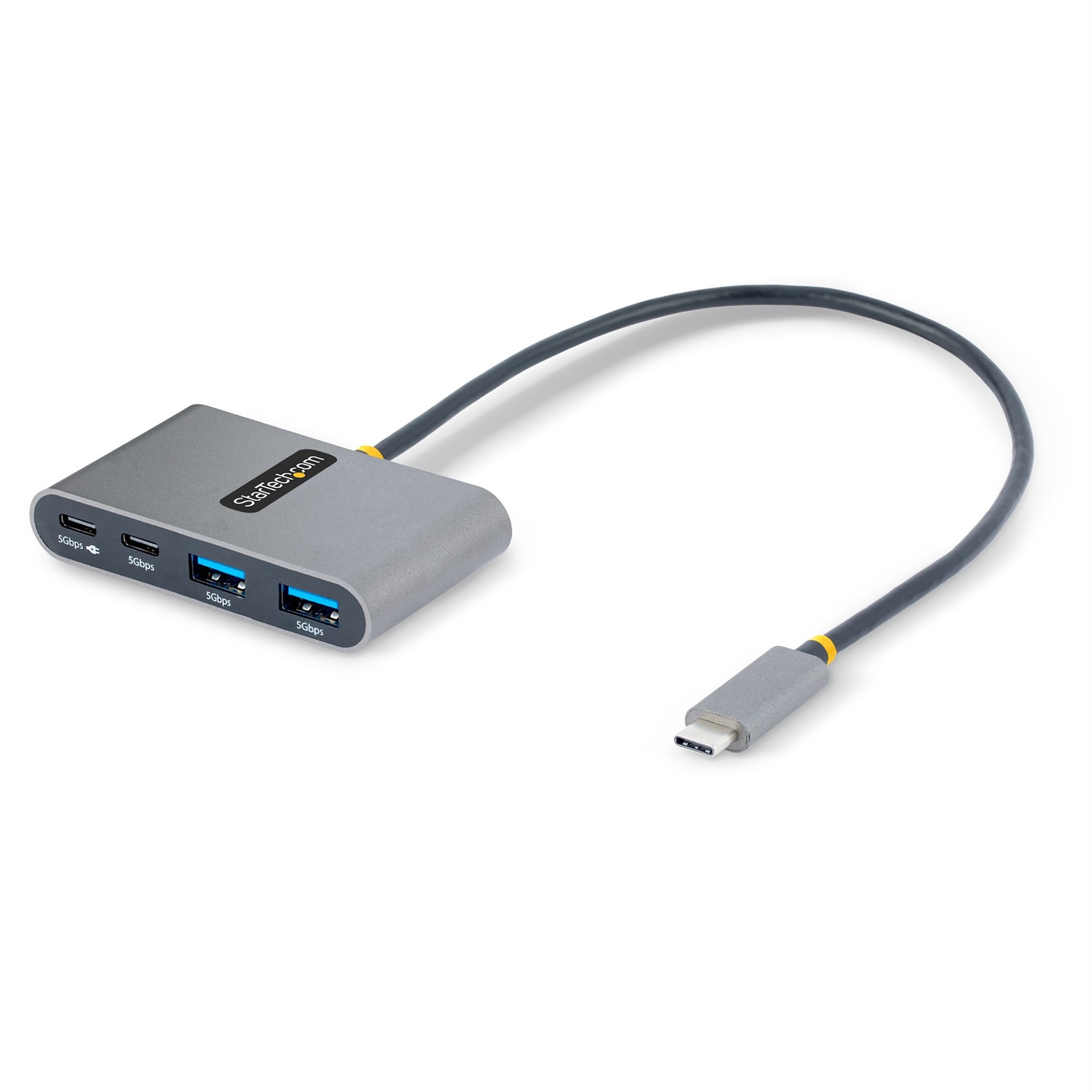 StarTech.com Hub USB-C a 4 porte con 100W Power Delivery Pass-Through - Adattatore USB-C con 2x USB-A e 2x USB-C - Velocità USB 3.0 fino a 5Gbps - Cavo lungo 30cm - Hub portatile USB Type-C