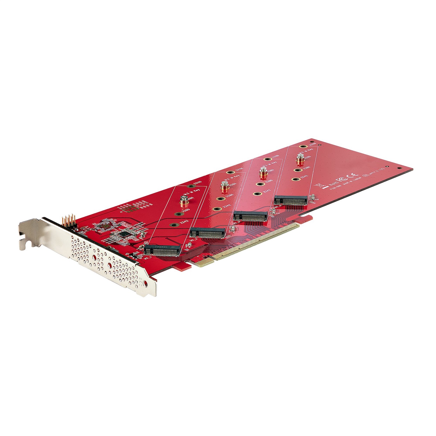 StarTech.com QUAD-M2-PCIE-CARD-B Scheda Adattatore PCIe x16 per 4x M.2 NVMe/AHCI SSD, PCIe 4.0, Fino a 7.8 Gbps, Compatibile Windows/Linux