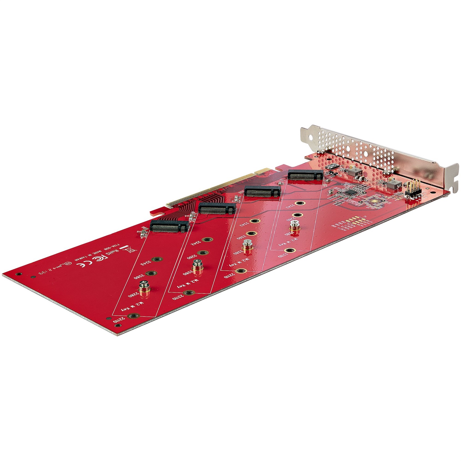 StarTech.com QUAD-M2-PCIE-CARD-B Scheda Adattatore PCIe x16 per 4x M.2 NVMe/AHCI SSD, PCIe 4.0, Fino a 7.8 Gbps, Compatibile Windows/Linux