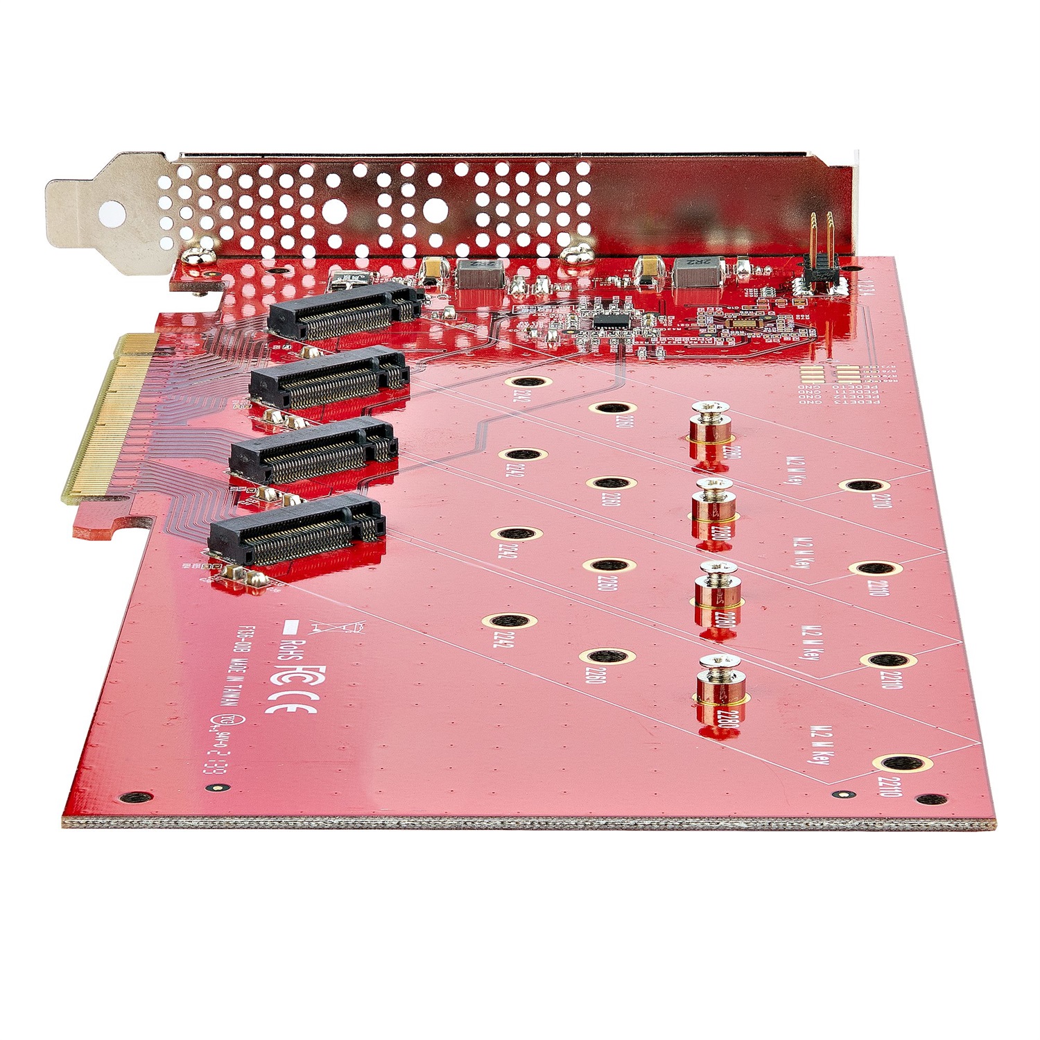 StarTech.com QUAD-M2-PCIE-CARD-B Scheda Adattatore PCIe x16 per 4x M.2 NVMe/AHCI SSD, PCIe 4.0, Fino a 7.8 Gbps, Compatibile Windows/Linux