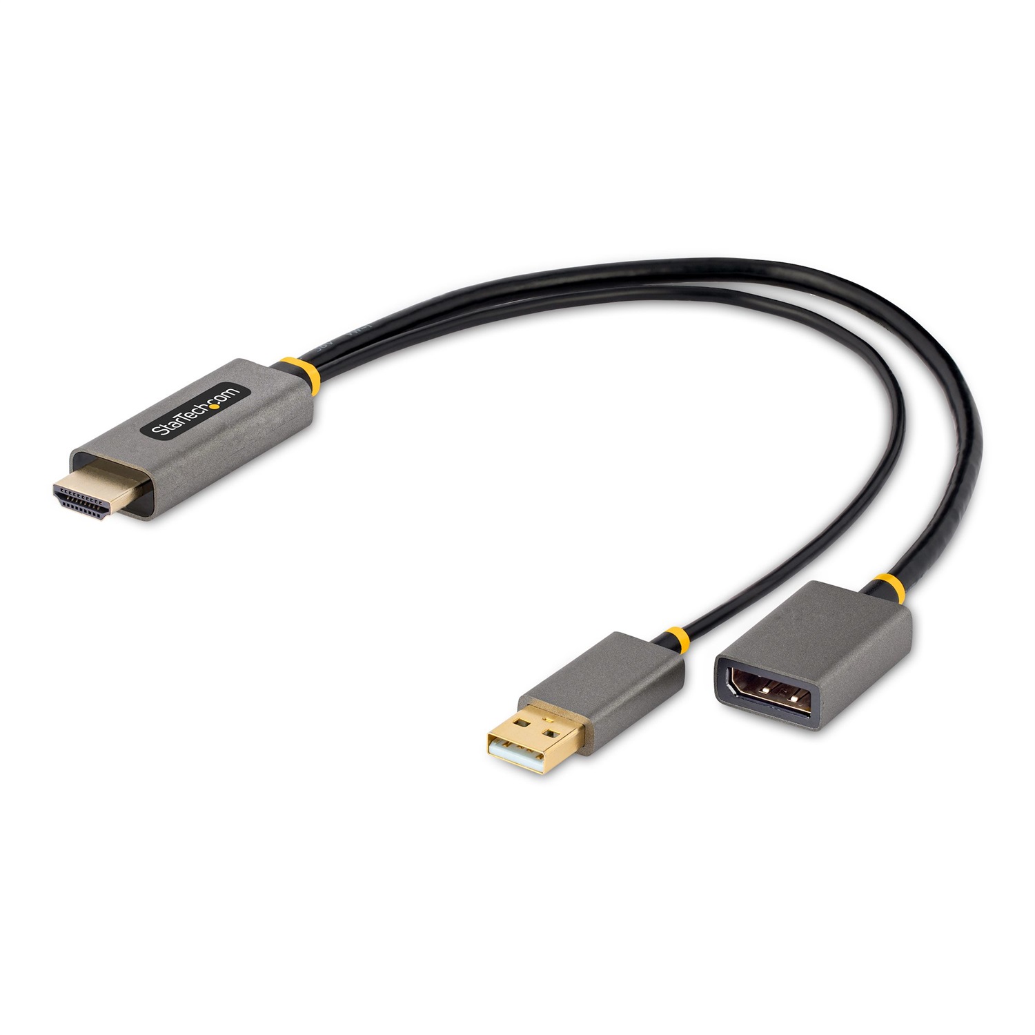 StarTech.com Cavo adattatore HDMI a DisplayPort da 30 cm - Convertitore attivo HDMI 2.0 a DP 1.2, 4K 60Hz, HDR, alimentato tramite USB - Compatibile con notebook/PC