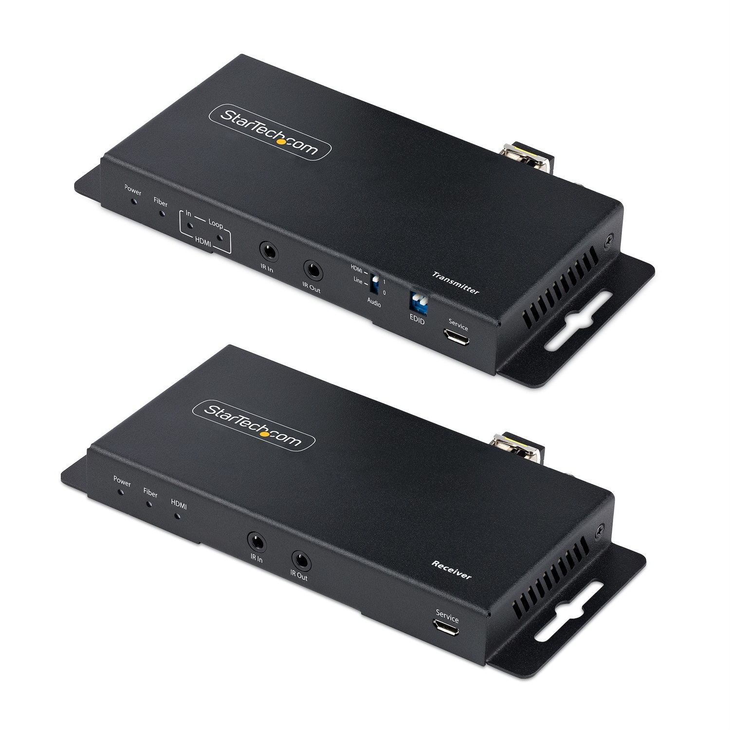 StarTech.com Kit Extender HDMI su Fibra Ottica LC, 4K 60Hz fino a 1km (Single Mode) o 300m (Multimode) - Estensore HDMI con HDR, HDCP, 3,5mm Audio/RS232/IR, Kit Trasmettitore e Ricevitore (ST121HD20FXA2)