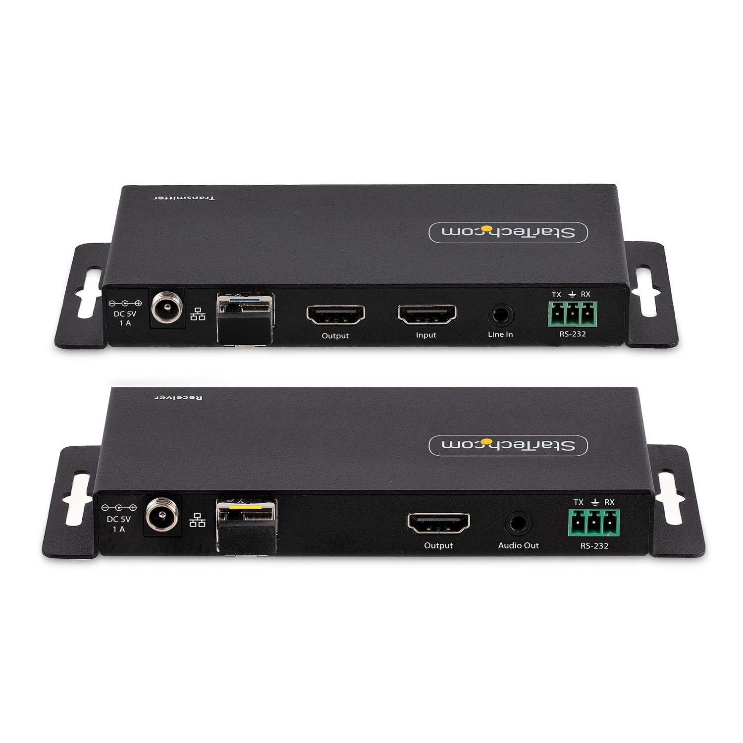 StarTech.com Kit Extender HDMI su Fibra Ottica LC, 4K 60Hz fino a 1km (Single Mode) o 300m (Multimode) - Estensore HDMI con HDR, HDCP, 3,5mm Audio/RS232/IR, Kit Trasmettitore e Ricevitore (ST121HD20FXA2)