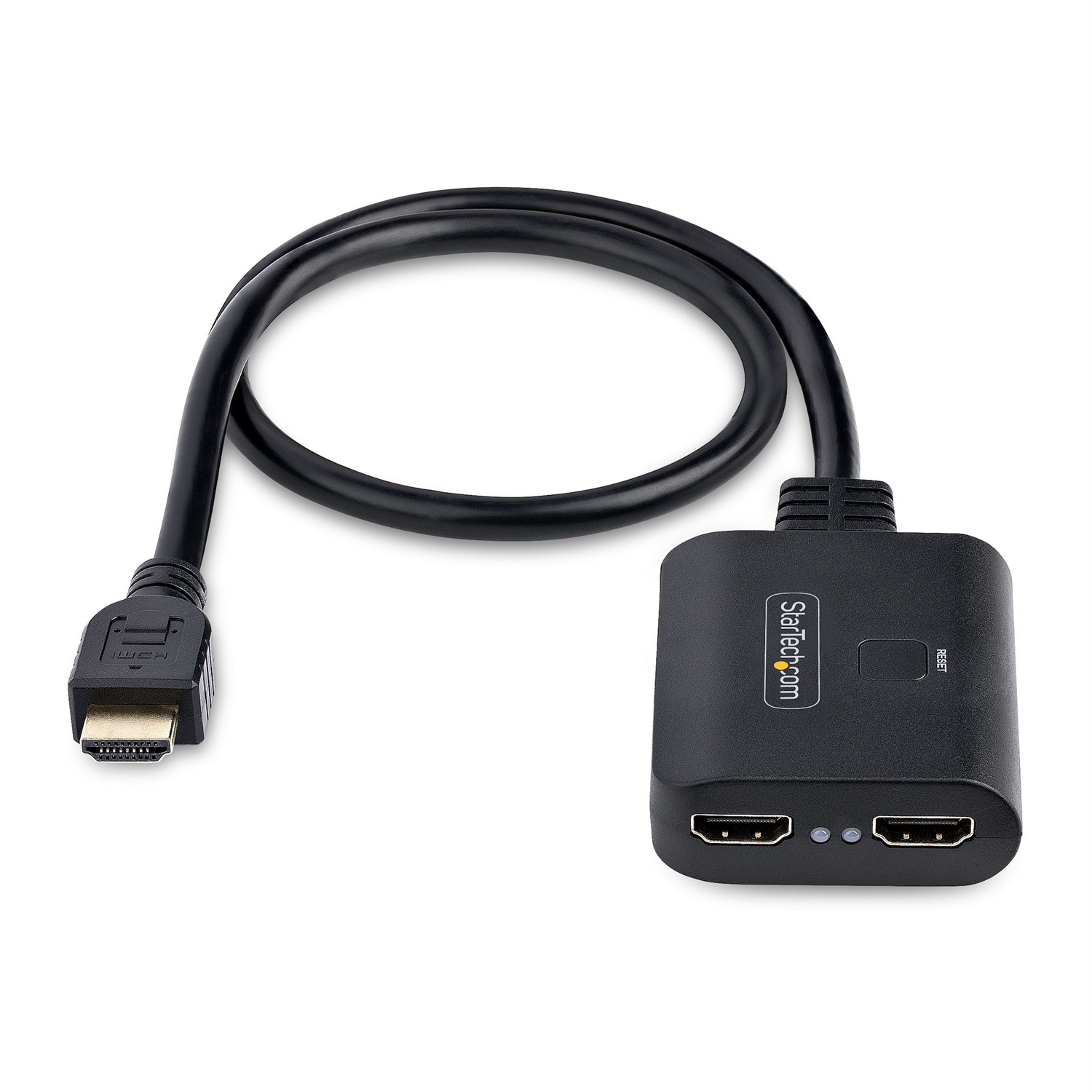 StarTech.com Splitter HDMI 4K a 2 Porte - Sdoppiatore Video HDMI 2.0 4K 60Hz con 1 Ingresso e 2 Uscite - Hub HDMI HDR/HDCP 2.2 - Multipresa HDMI con Cavo Integrato da 50 cm - Alimentazione USB o Alimentatore Incluso