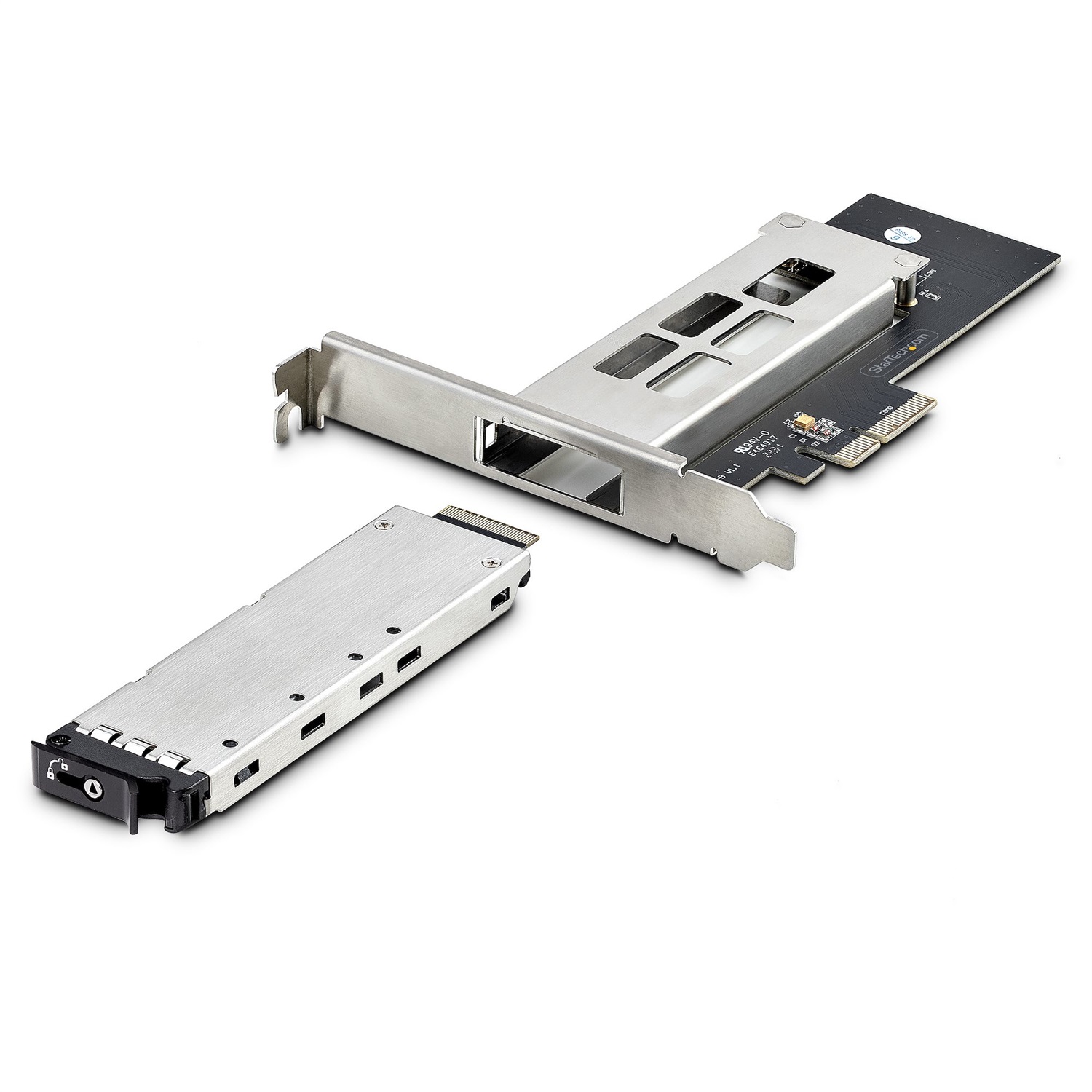 StarTech.com Rack Rimovibile per SSD M.2 NVMe a PCIe x4 - Backplane Mobile, Alloggiamento PCIe 4.0/3.0 Hot-Swap, Installazione Senza Attrezzi, Blocco a Chiave