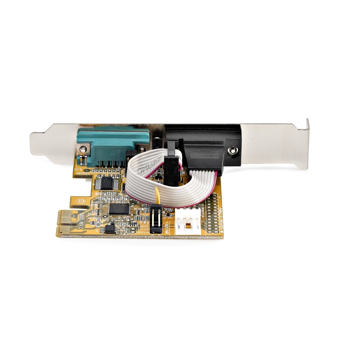 StarTech.com Scheda seriale PCI Express a 2 porte - Interfaccia RS232 (DB9) con 16C1050 UART, staffe standard o a basso profilo, ritenzione COM, compatibile con Windows e Linux