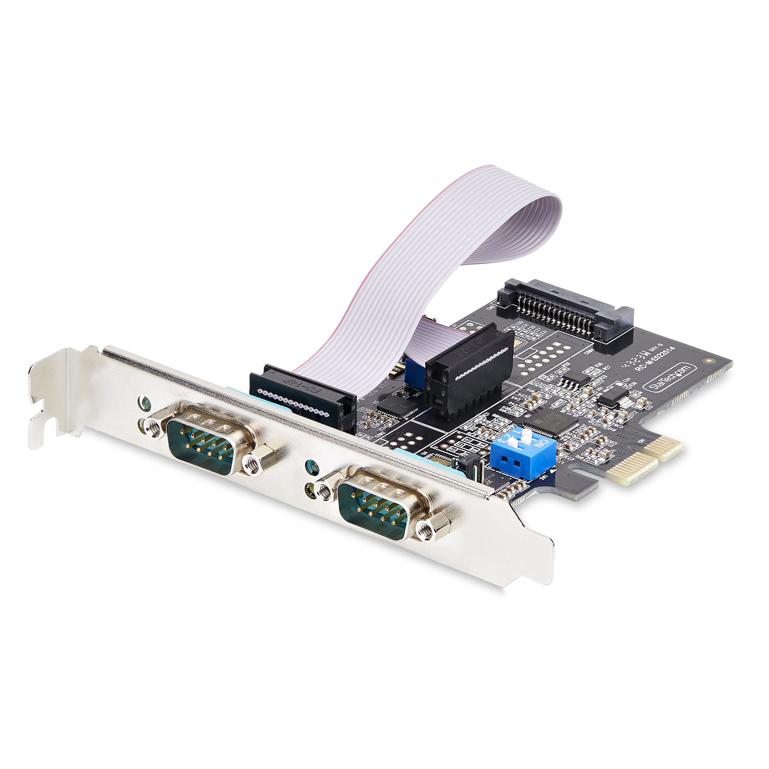 StarTech.com Scheda Seriale PCIe a 2 porte - PCI Express Dual-Port RS232/RS422/RS485 (DB9), UART 16C1050, Windows/Linux, TAA Compliant, Protezione ESD Livello 4, Staffe a Basso Profilo Incluse