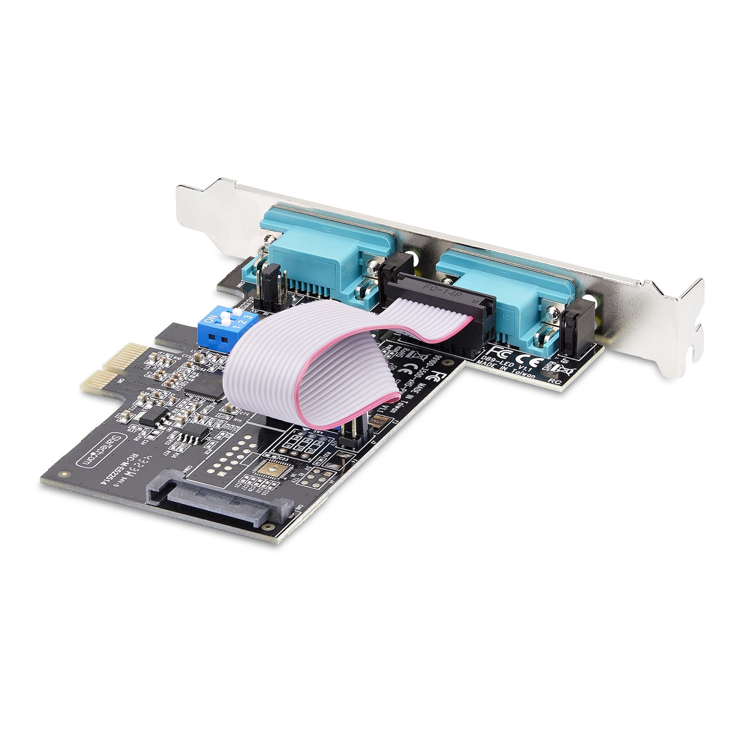 StarTech.com Scheda Seriale PCIe a 2 porte - PCI Express Dual-Port RS232/RS422/RS485 (DB9), UART 16C1050, Windows/Linux, TAA Compliant, Protezione ESD Livello 4, Staffe a Basso Profilo Incluse