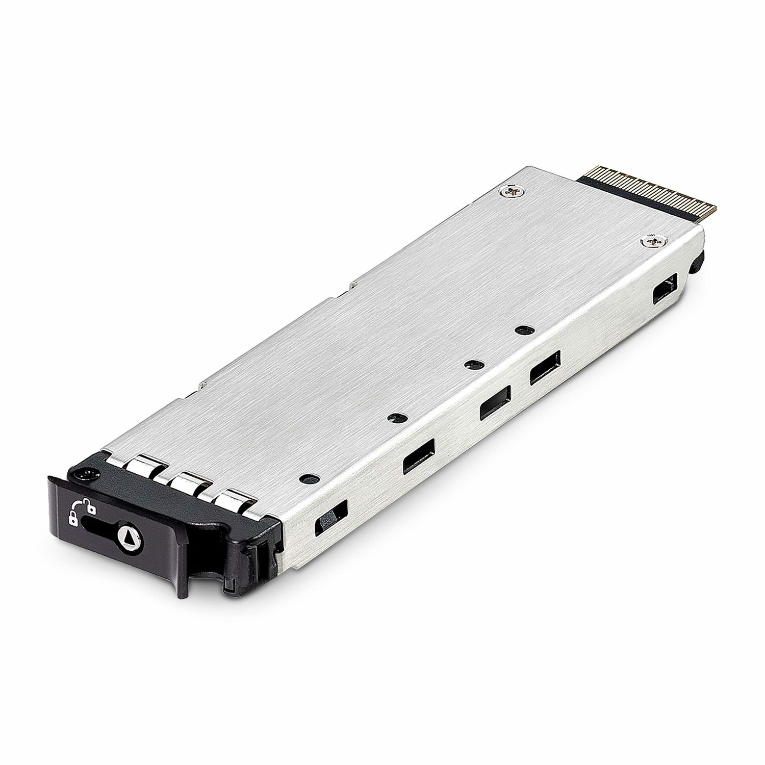 StarTech.com Vassoio per unità SSD M.2 NVMe - Supporto per disco aggiuntivo sostituibile a caldo, PCI Express 4.0, 64 Gbit/s, 34 mm, Nero e Argento