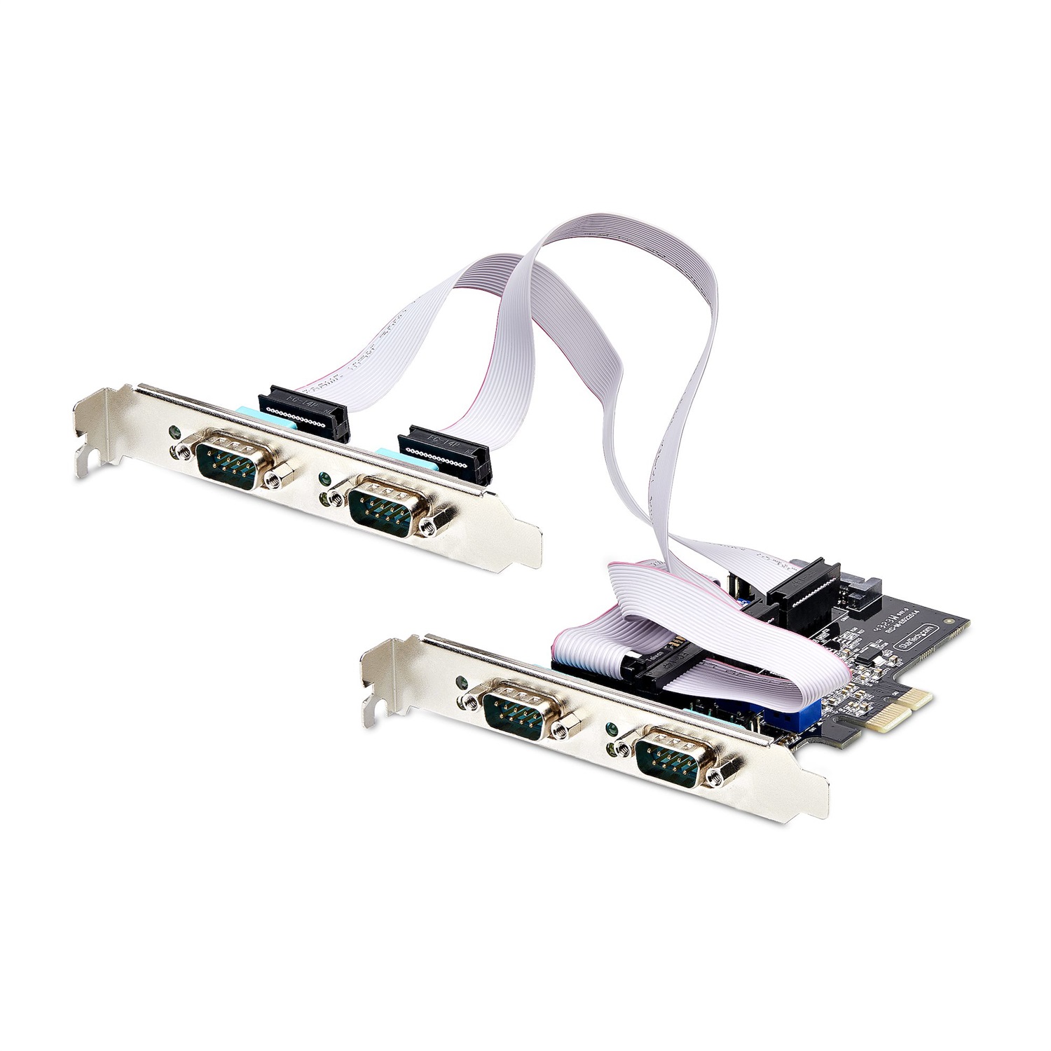 StarTech.com Scheda Seriale PCIe a 4 porte - RS232/RS422/RS485 (DB9), staffa a basso profilo inclusa, UART 16C1050, Windows/Linux, conforme a TAA, Protezione ESD di livello 4
