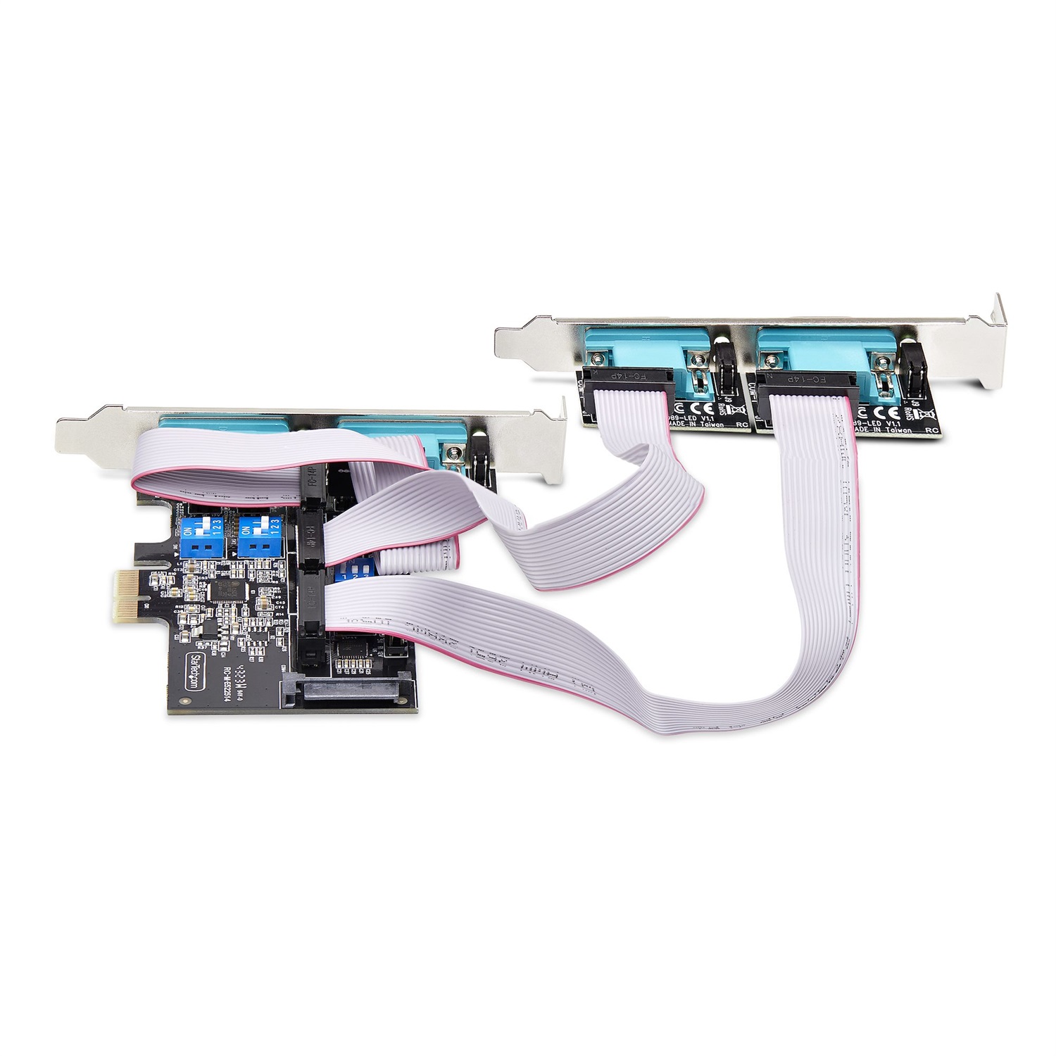 StarTech.com Scheda Seriale PCIe a 4 porte - RS232/RS422/RS485 (DB9), staffa a basso profilo inclusa, UART 16C1050, Windows/Linux, conforme a TAA, Protezione ESD di livello 4