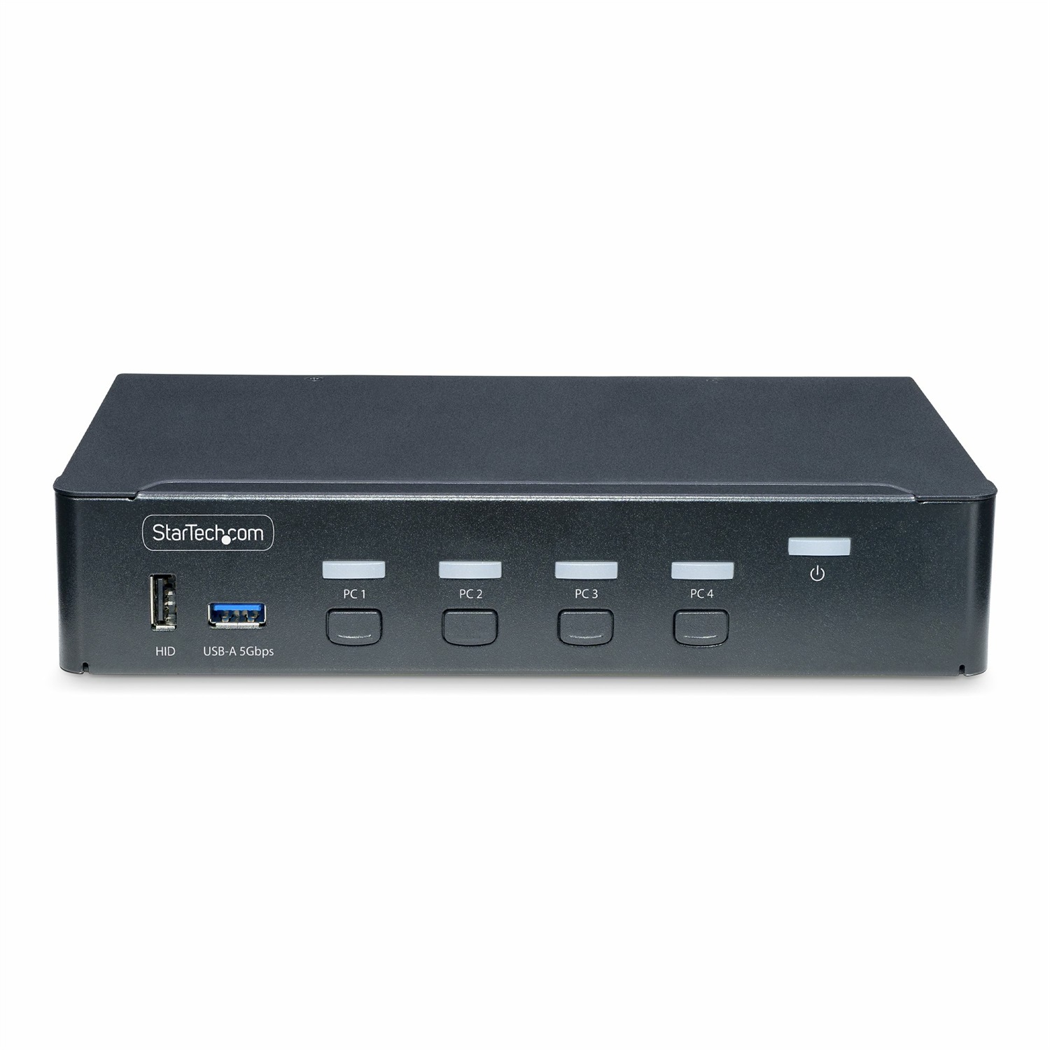 StarTech.com KVM Switch DisplayPort a 4 Porte, Monitor Singolo 4K 60Hz, 6 Porte USB, Commutazione con Pulsanti e Hotkey, DP 1.2, Indipendente dal SO, Conformità TAA, Montaggio Rack, 36 W, Nero