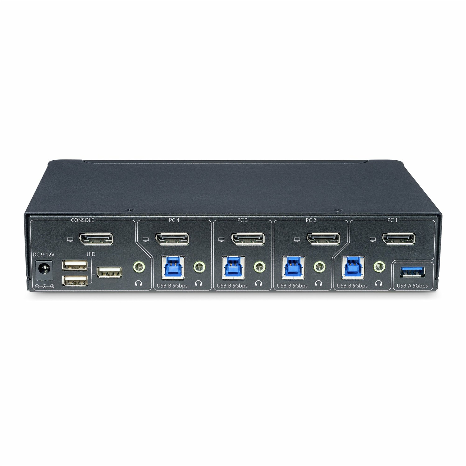 StarTech.com KVM Switch DisplayPort a 4 Porte, Monitor Singolo 4K 60Hz, 6 Porte USB, Commutazione con Pulsanti e Hotkey, DP 1.2, Indipendente dal SO, Conformità TAA, Montaggio Rack, 36 W, Nero