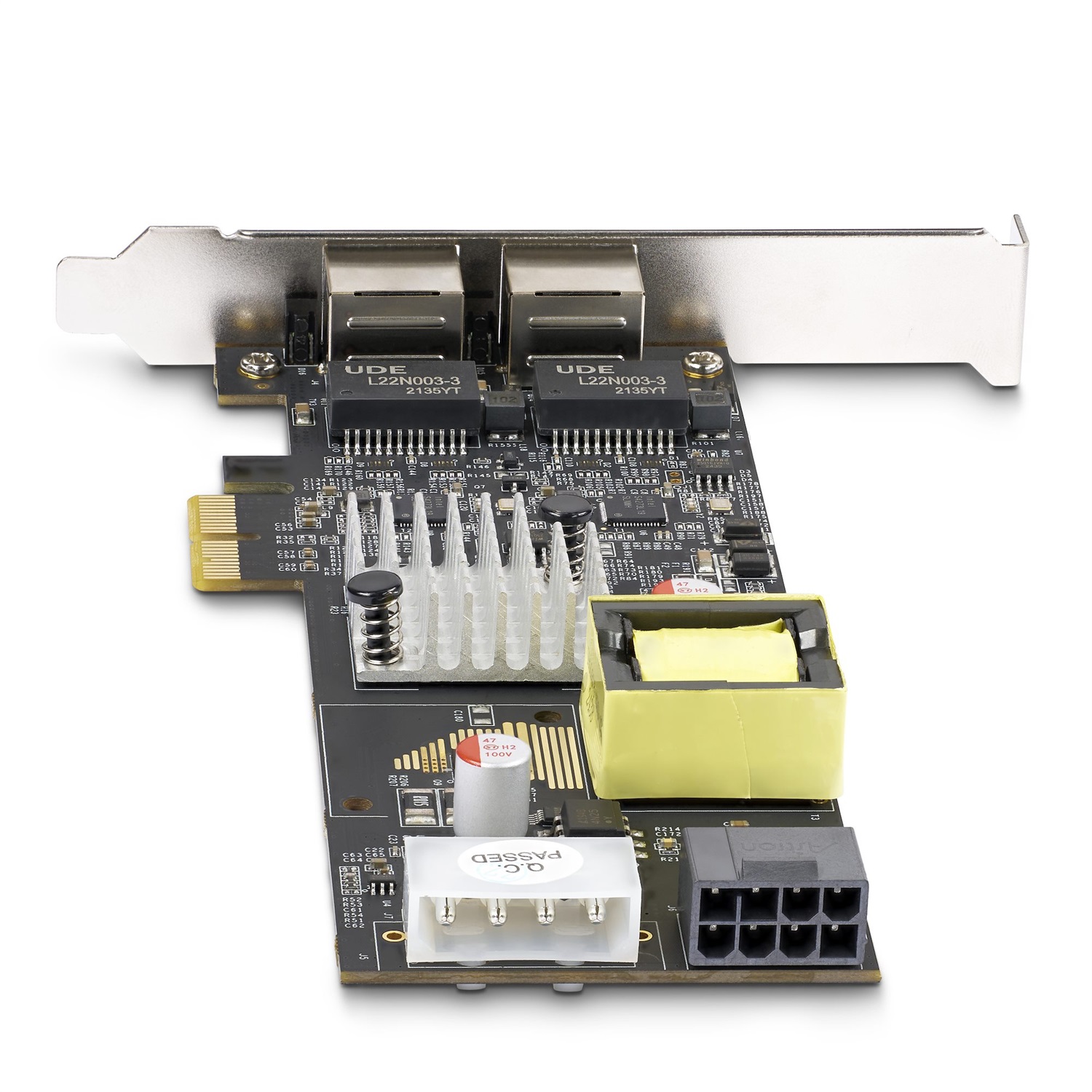 StarTech.com Scheda di Rete PoE NBASE-T a 2 Porte 2,5 Gb, NIC PCIe Multi-Gigabit 802.3af/at PoE , 2x Intel I225-V, Cablato, Interno