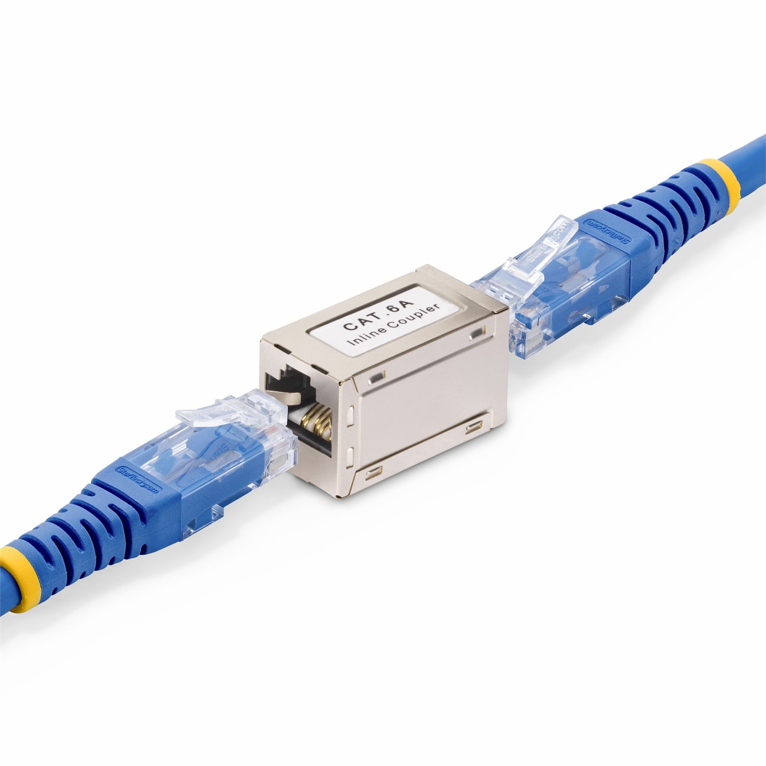 StarTech.com Accoppiatore RJ45 schermato, accoppiatore Cat6a in linea, pinout da femmina a femmina (F/F) T568B, estensione cavo Ethernet schermato