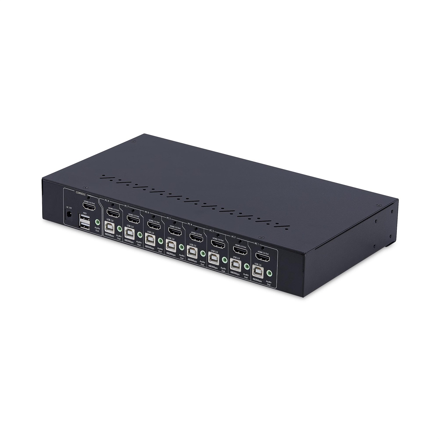 StarTech.com KVM Switch HDMI a 8 Porte con Kit Rack da 1U, Risoluzione 4K 60Hz, Hub USB a 4 Porte, Commutazione con Tasti a Scelta Rapida, Indipendente dal SO, Certificazione TAA