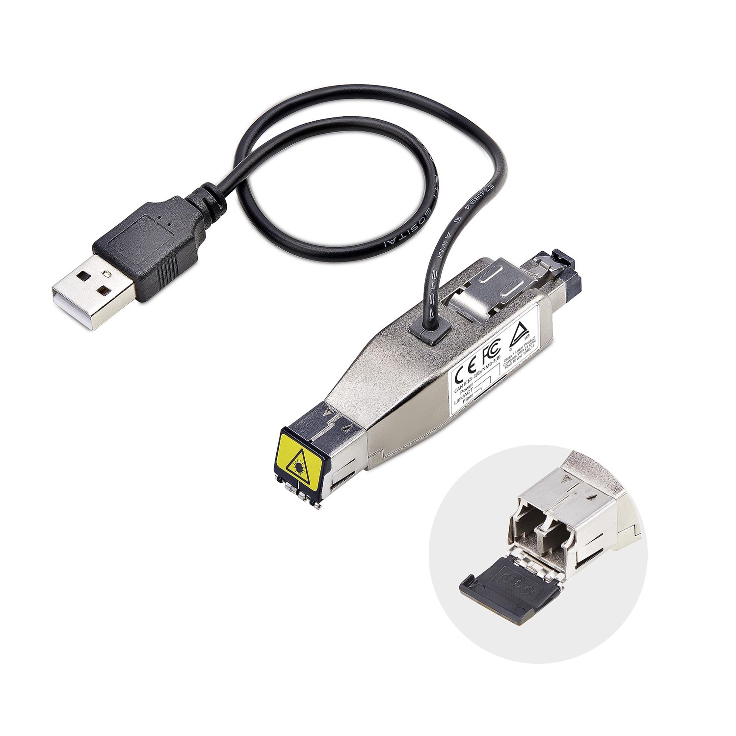 StarTech.com Dongle Convertitore Multimediale da Fibra Gigabit a RJ45 Ethernet - Monomodale 10 km, Multimodale 800 m, Alimentato via USB, Compatto, Micro Mini, 1000 Mbit/s, TAA