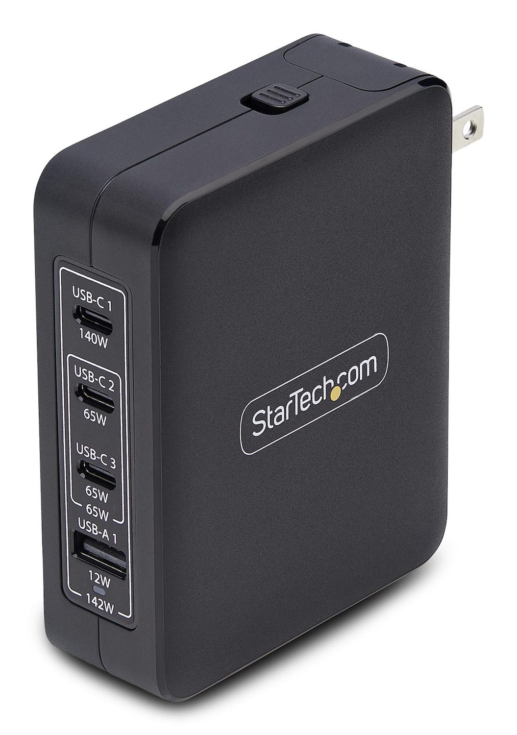 StarTech Caricatore USB-C da Parete 140W con 3 Porte USB-C e 1 Porta USB-A, Alimentatore PD 3.1 GaN per MacBook e Dell