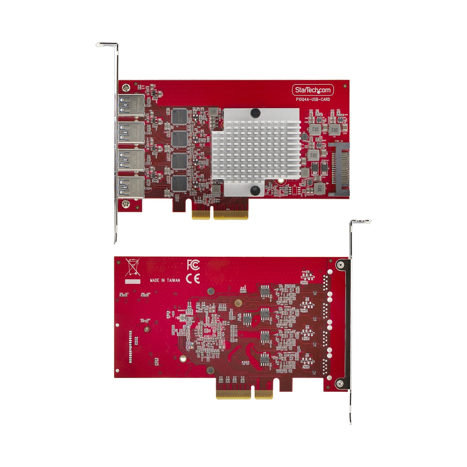 StarTech Scheda PCIe USB-A a 4 porte - USB 3.2 10 Gbps, 4 controller indipendenti, compatibile con Windows/Linux/macOS