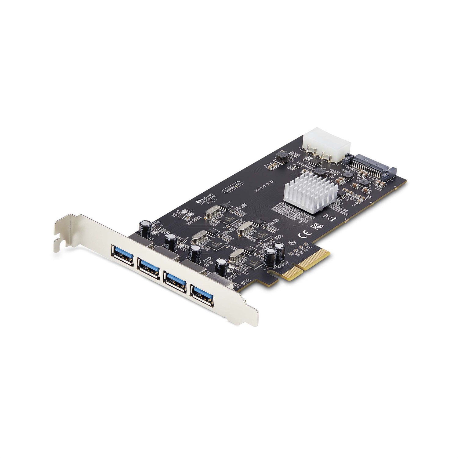 StarTech.com Scheda PCIe USB a 4 porte, USB 3.2 5Gbps, con 4 controller USB indipendenti, compatibile con Windows/macOS/Linux, Piena altezza/Basso profilo