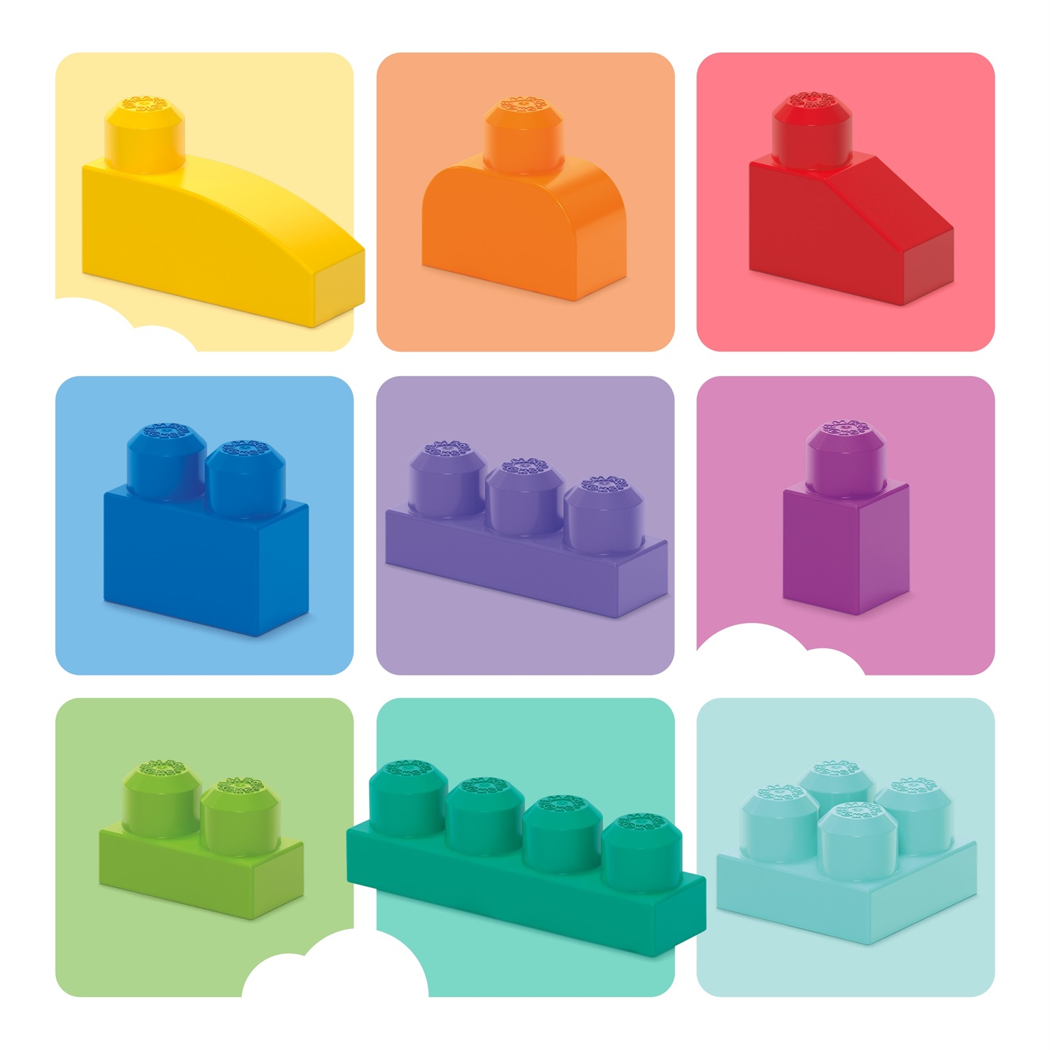 MEGA Bloks Mattoncini Big Building Bag - Gioco di Costruzione Ecologico per Bambini 1 Anni, Multicolore, 80 Pezzi con Forme Speciali