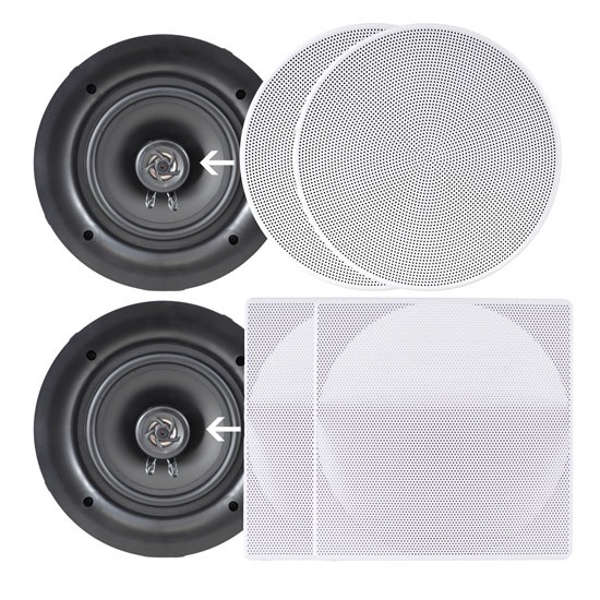 Pyle PDIC106 altoparlante 2-vie Bianco Cablato 250 W