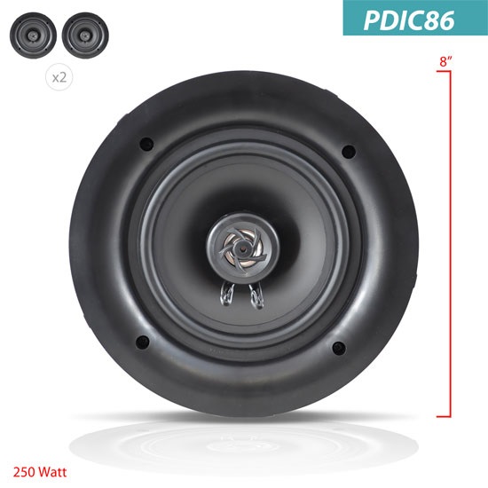 Pyle Altoparlanti da Soffitto 20 cm - Casse Audio 2 Vie a Incasso, Risposta in Frequenza 40 Hz - 20 KHz, Potenza 250 Watt Picco