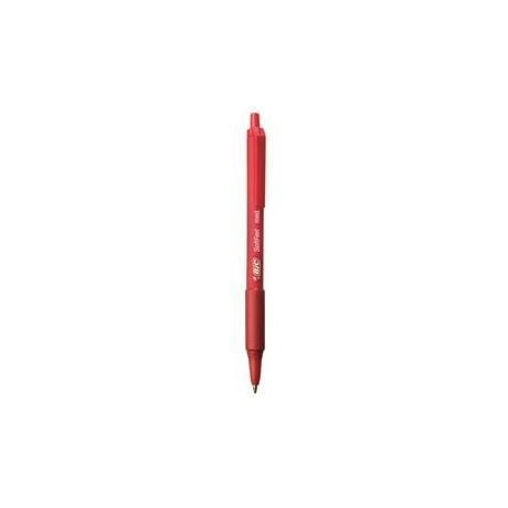 BIC SoftFeel Clic Grip Penna a Sfera a Scatto 1,0 mm Rosso - Confezione da 12 Pezzi
