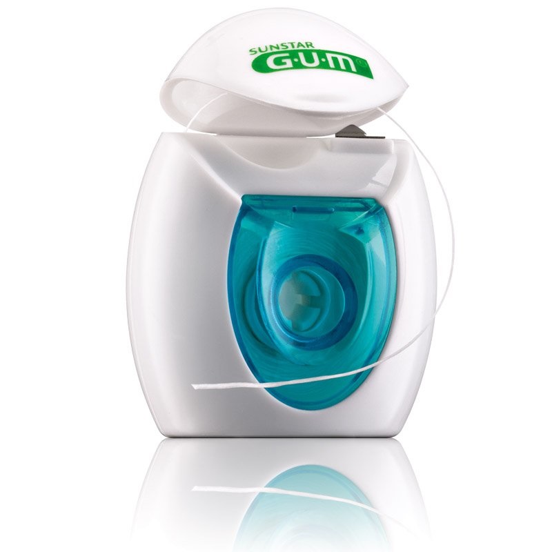 GUM Original White Filo Interdentale 30m - Filo per Rimozione Macchie e Controllo Placca con Silice e Fluoro