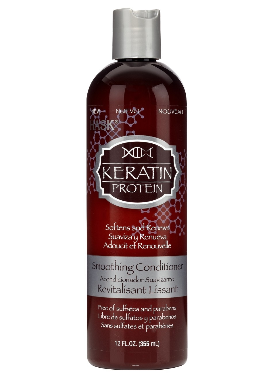 HASK Keratin Protein Smoothing Conditioner 355 ml - Balsamo Levigante Unisex con Cheratina e Proteine Naturali del Grano