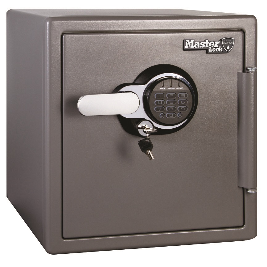 Master Lock LTW123GTC Cassaforte Ignifuga e Impermeabile con Combinazione e Chiave, 33L per Documenti e Gioielli