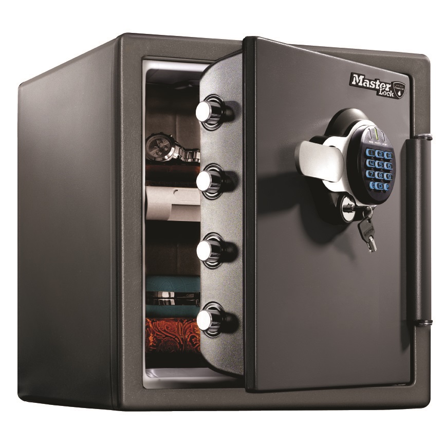 Master Lock LTW123GTC Cassaforte Ignifuga e Impermeabile con Combinazione e Chiave, 33L per Documenti e Gioielli