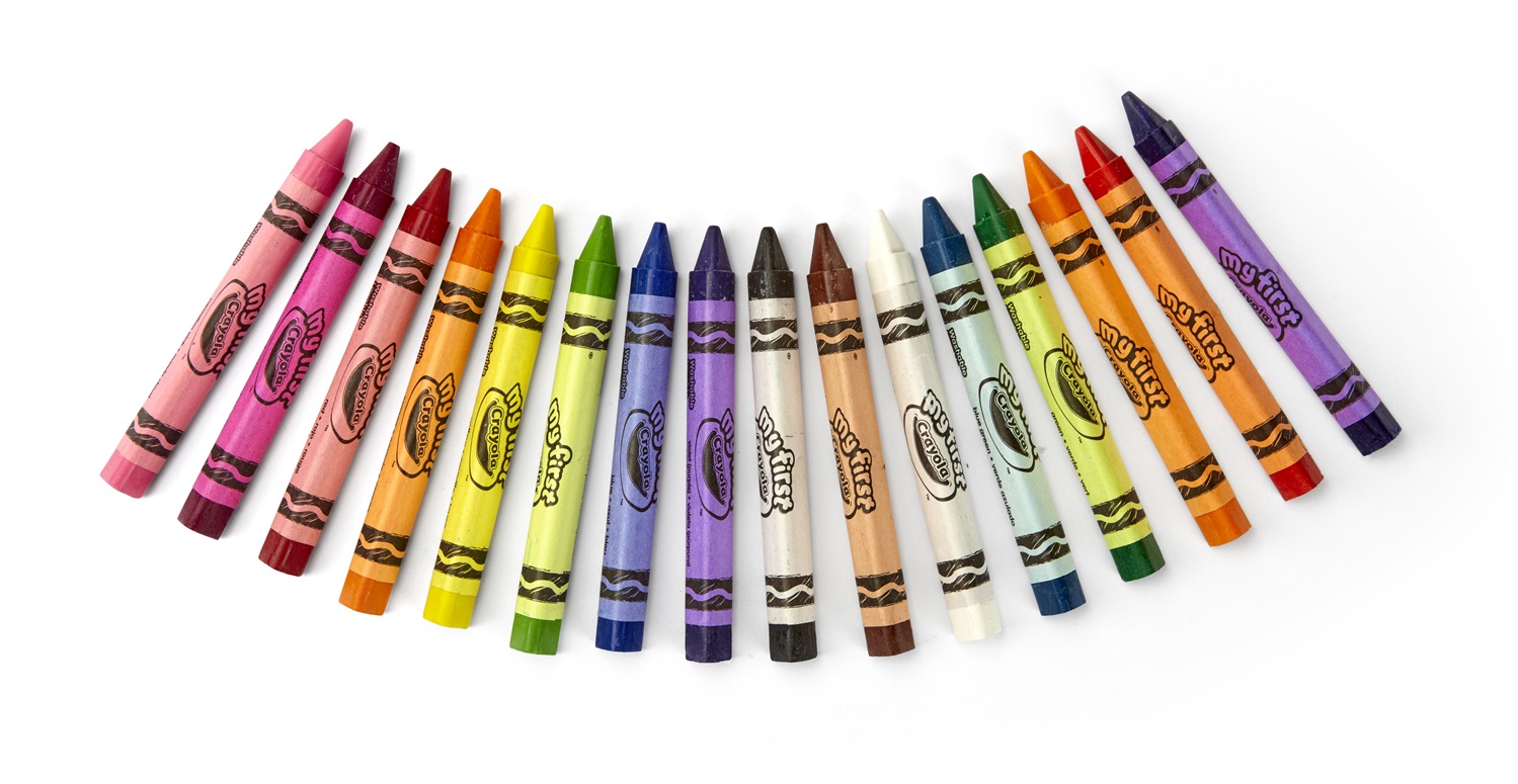Crayola Mini Kids Pastelli a Cera Lavabili Triangolari 16 Colori Assortiti per Bambini da 12 Mesi