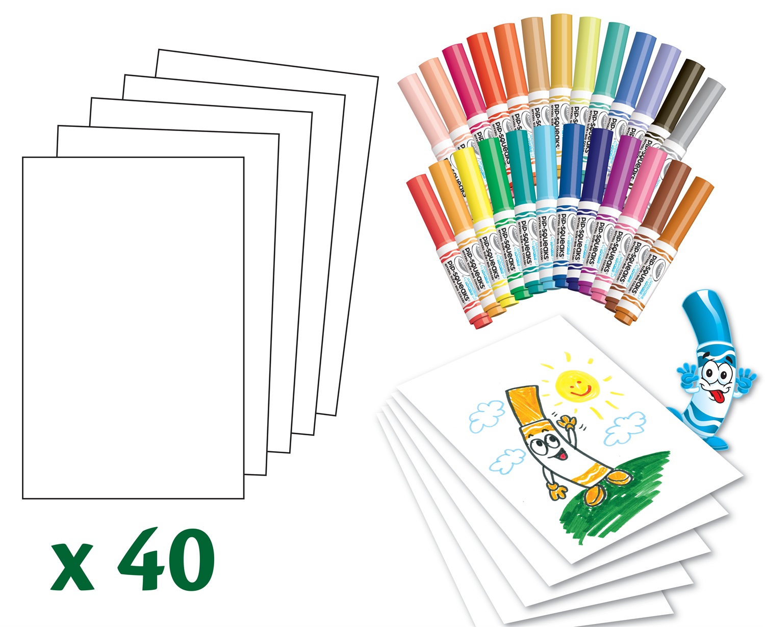Crayola Kit di Attività Manuali per Bambini - Valigetta con 65 Pezzi, Pennarelli Lavabili e Carta Bianca, Età 4