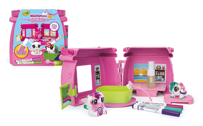 Crayola Washimals Pets - Set Spa Profumata per Colorare e Ricolorare Cuccioli con Pennarelli Profumati