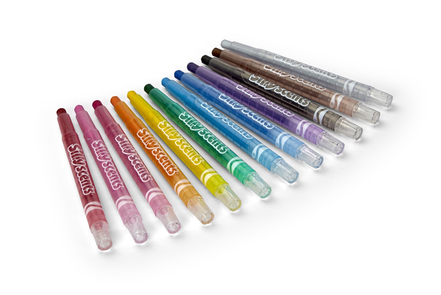 Crayola Pastelli a Cera Gira & Colora I Profumelli - Set da 12 Unità Assortite, Profumati e Senza Temperino