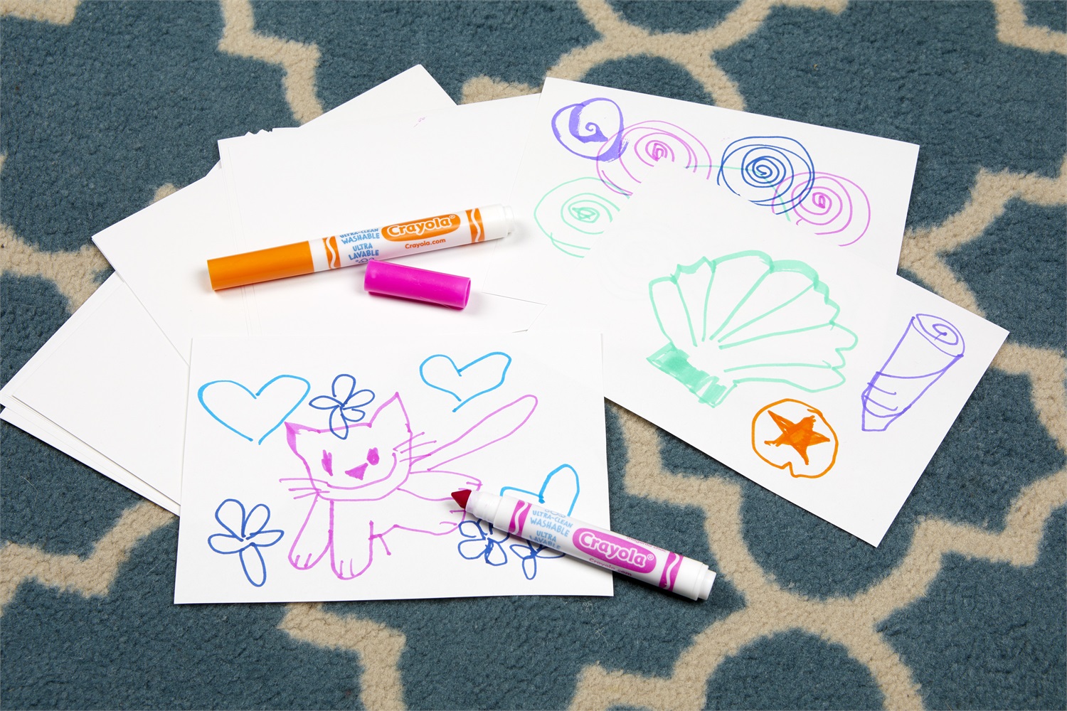 Crayola 12 Pennarelli Lavabili con Punta Maxi in Fibra Super-Resistente - Colori Assortiti, Doppio Tratto, Età 3 , Confezione da 12