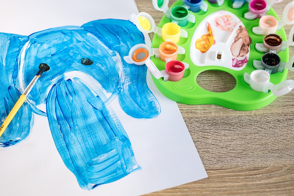 Crayola Set di Tempere Lavabili 12 Colori con Pennello e Vaschette per Miscelare