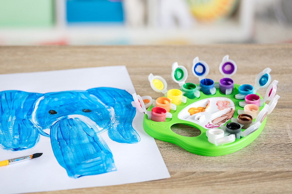 Crayola Set di Tempere Lavabili 12 Colori con Pennello e Vaschette per Miscelare