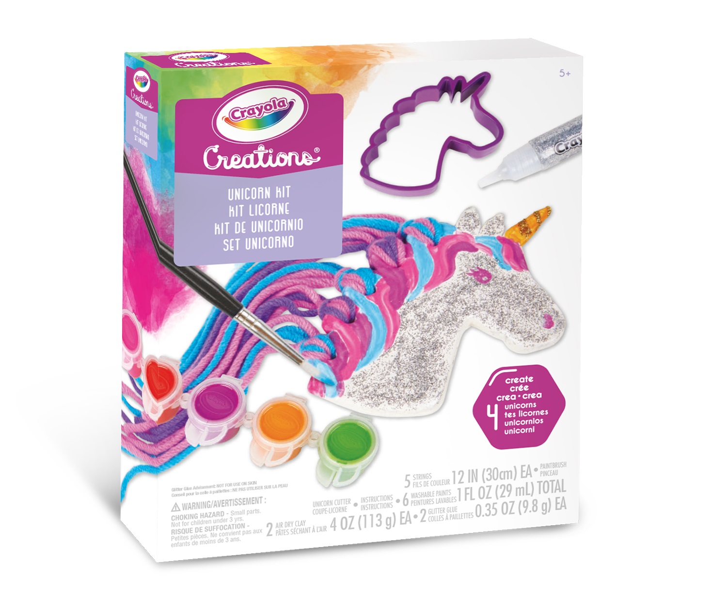 Crayola Creations Set Unicorno - Set Artistico per Creare Coloratissimi Unicorni con Argilla, 6 Anni, Non Tossico