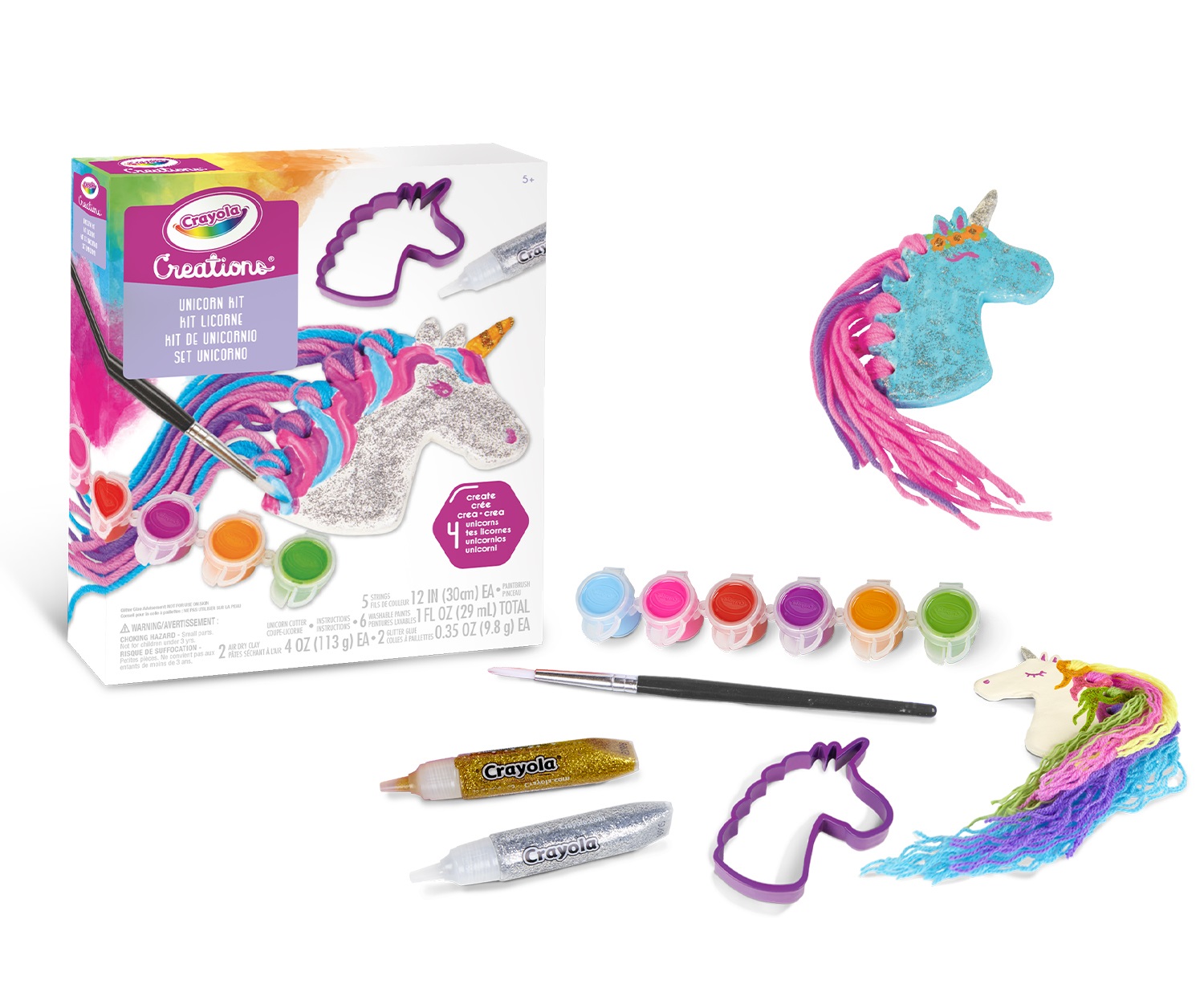 Crayola Creations Set Unicorno - Set Artistico per Creare Coloratissimi Unicorni con Argilla, 6 Anni, Non Tossico