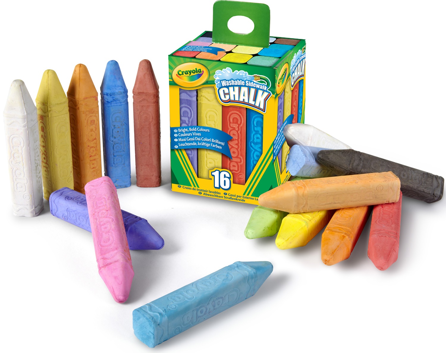 Crayola Gessetti Lavabili per Esterno 16 Pezzi - Colori Brillanti per Marciapiedi e Attività all'Aperto