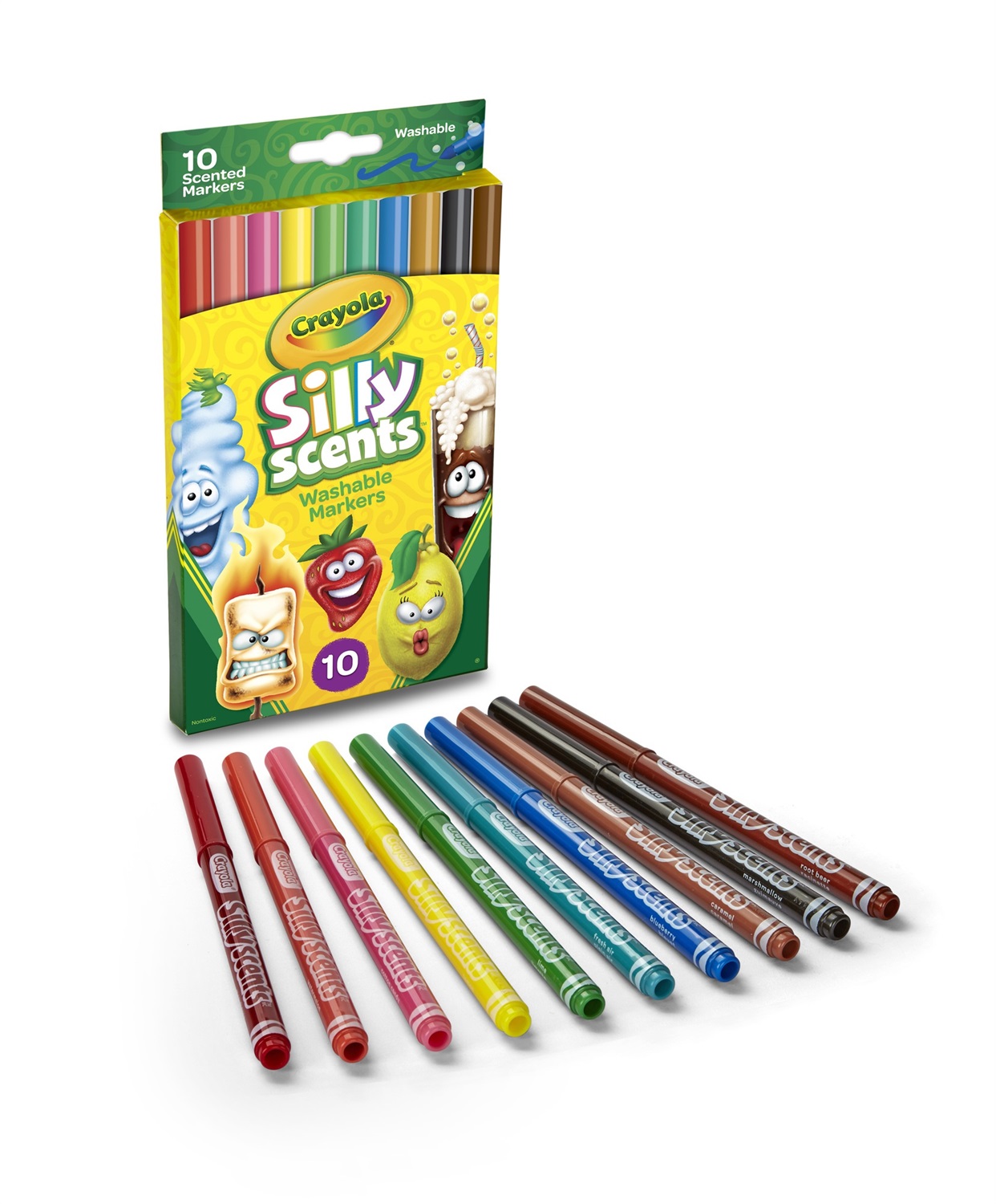 Crayola I Profumelli - Set di 10 Pennarelli Lavabili Profumati con Punta Media