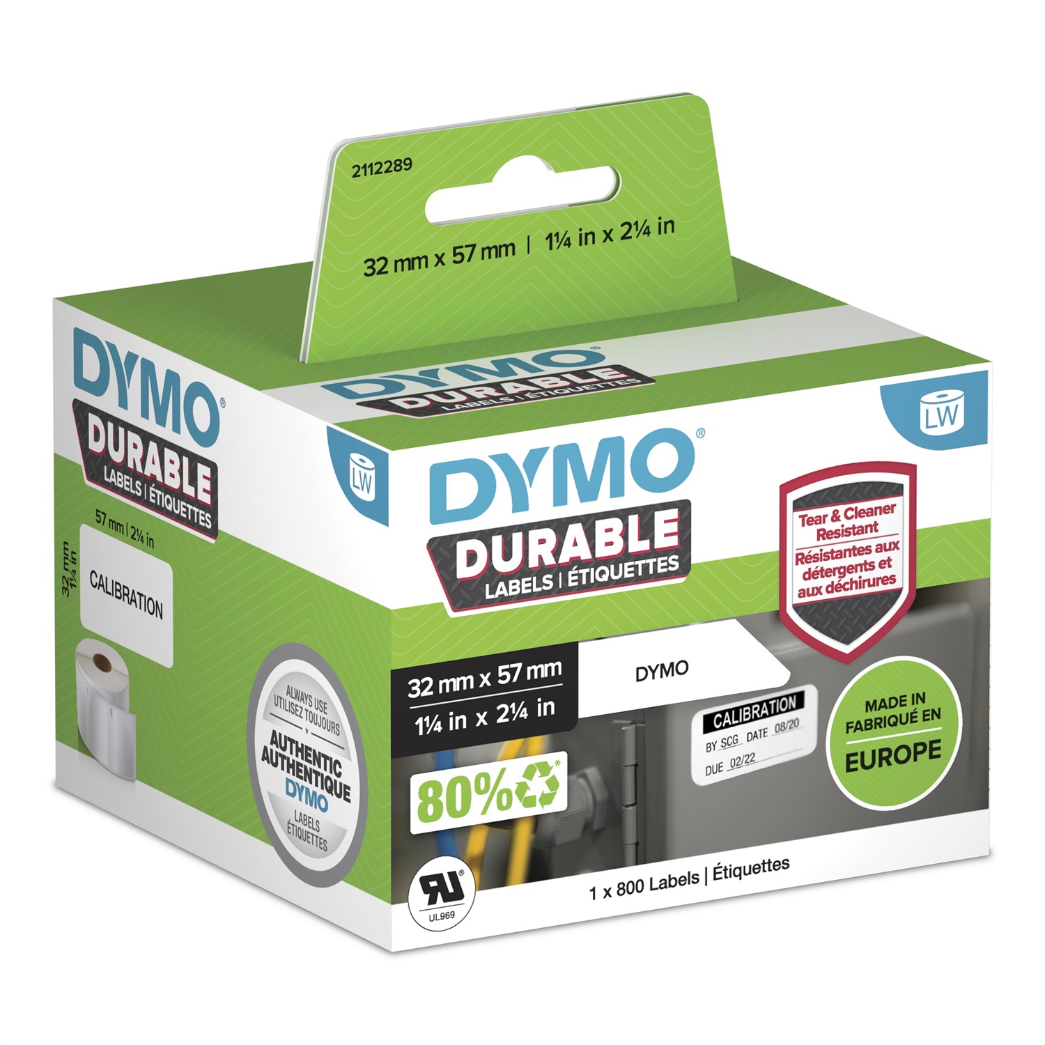 Dymo Etichette Durable per Indirizzo - 57 x 32 mm - Bianco - Rotolo di 800 - 1933084