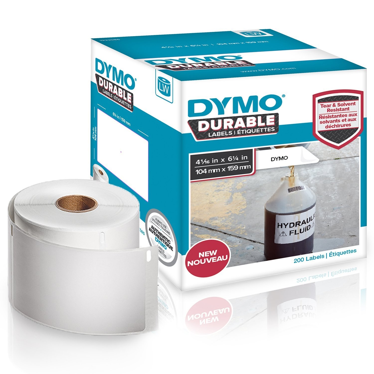 DYMO Etichette per Indirizzo Bianche Adesive - 104 x 159 mm - Rotolo di 200 - 1933086