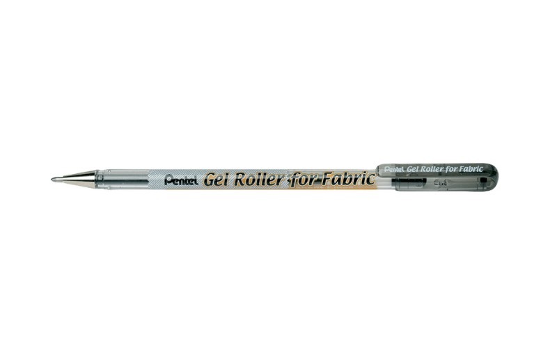 Pentel BN15-AO Penna Roller in Gel per Tessuti Nero 1,0 mm Inchiostro Permanente - Conf. 12 Pezzi