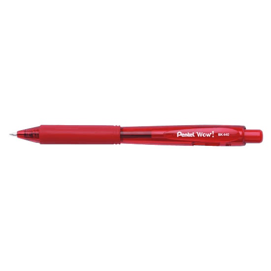 Pentel BK440 Penna a Sfera a Scatto Rosso, 12 Pezzi, Punta 1.0mm, Fusto Triangolare Ergonomico