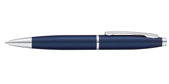 CROSS Calais - Penna a sfera in metallo ricaricabile Twist-Action opaca metallizzata blu notte con confezione regalo premium